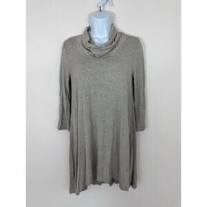 Grace Gray Cowl Neck Long Sleeve Dress XS